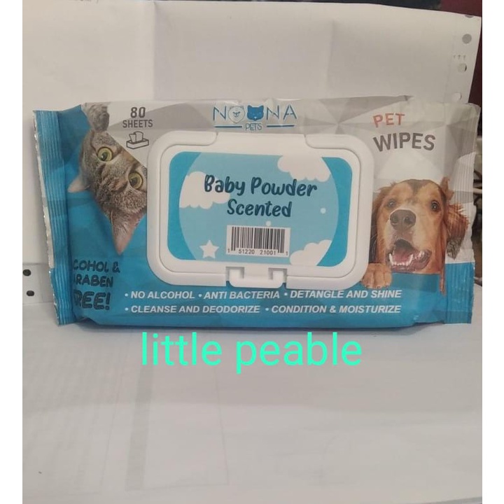 NOONA TISU BASAH PET Wipes Baby Powder 80Sheets