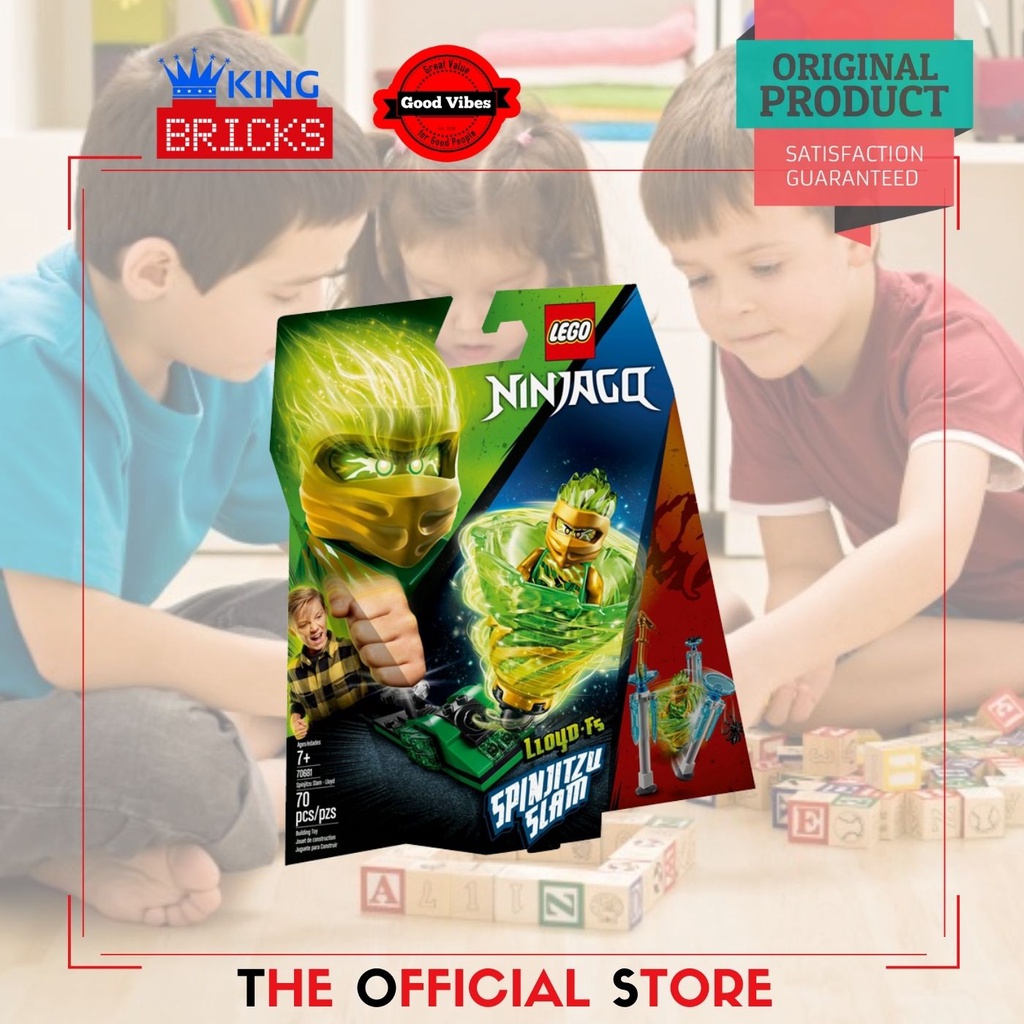 LEGO Original NINJAGO 70681 Spinjitzu Slam Lloyd - Mainan Anak Laki Edukasi Kreatif Spinner Ninja