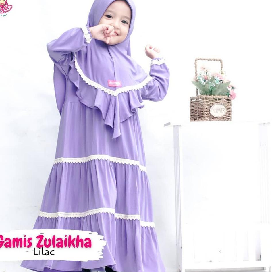 KNG.02Jl22ᴮ | Gamis Polos Anak Renda Bawah Gamis Anak Perempuan 2 - 5 Tahun