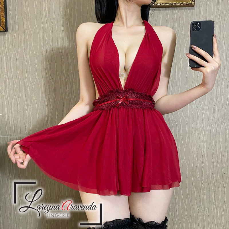 Lareyna Aravenda Set Lingerie Sexy + CD Nightdress Sweet Charming V Babydoll LG366