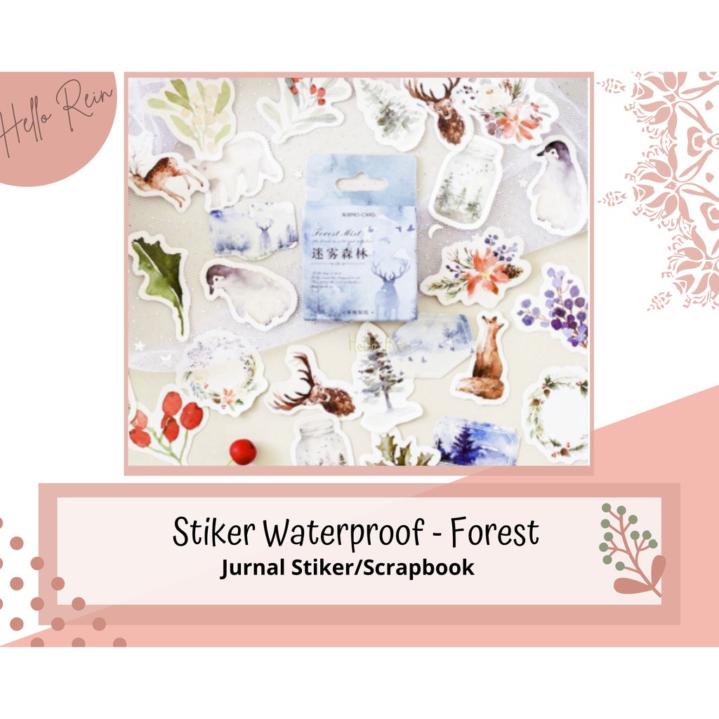

Stiker per 1 pcs Waterproof - Forest - Stiker Jurnal Scrapbook Hello Rein