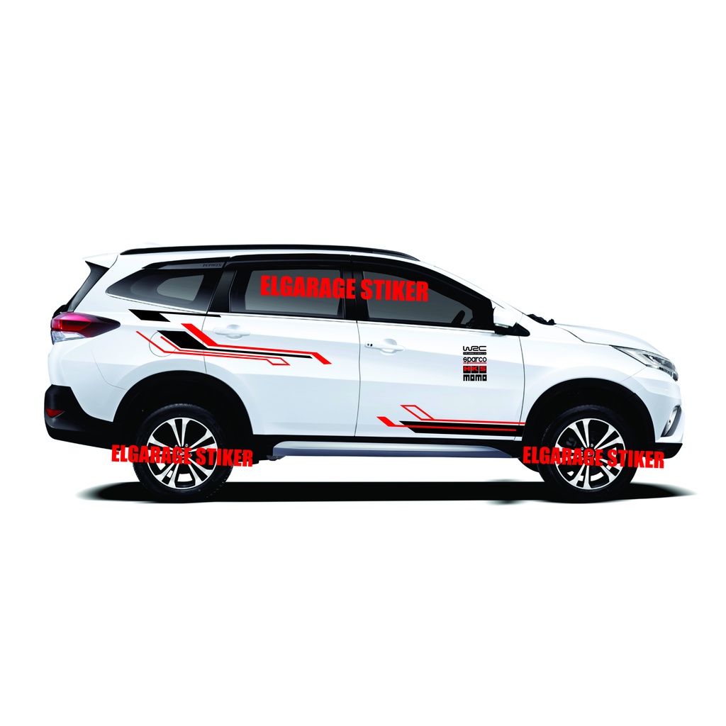 Stiker mobil rush stiker body samping mobil rush terios fortuner pajero cuting stiker mobil universa