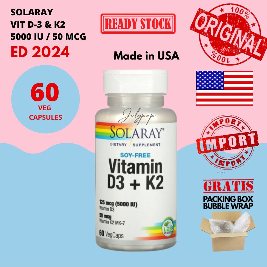 solaray Vitamin D3 K2 - D3 5000 IU K2 50 MCG