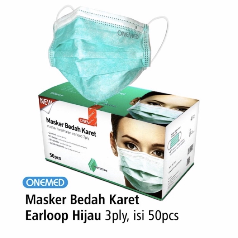 MASKER MEDIS EARLOOP ONEMED 3 PLY BOX 50 PCS