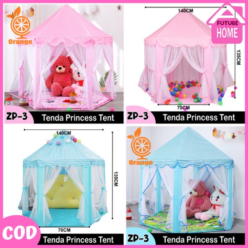 Tenda Princess Anak Tenda Outdoor Indoor Tenda Kerucut Kelambu Pink Biru tenda bermain anak