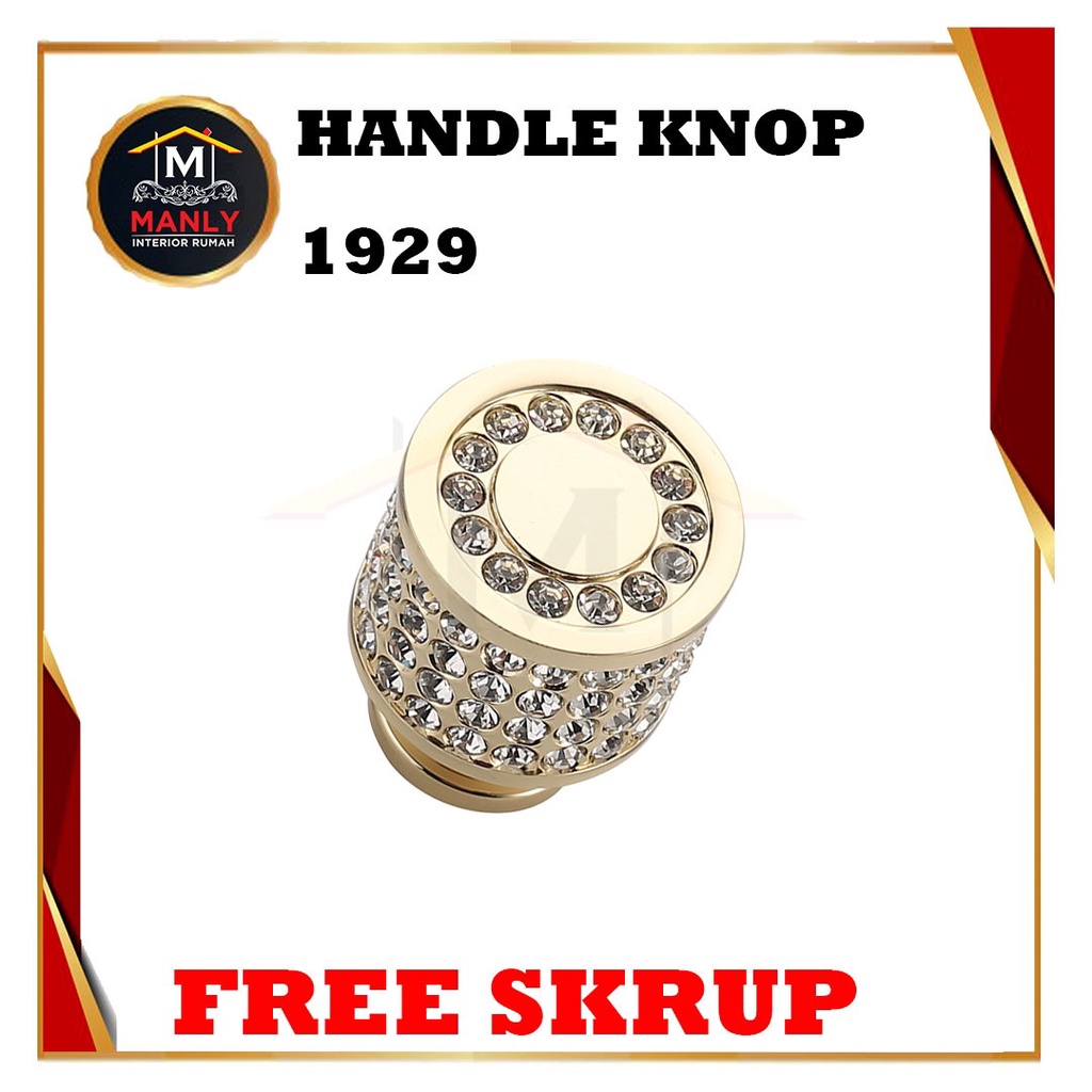 Knob Kristal Berlian Handle Kristal Tarikan Kristal Diamonds Emas Gold Gagang Pintu Gagang Lemari Laci Meja Aksesoris Furniture