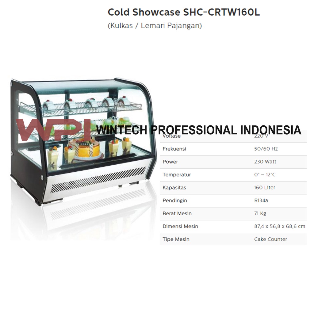 FOMAC SHC-CRTW160L Rectangular Cake Showcase - Showcase Kue Persegi