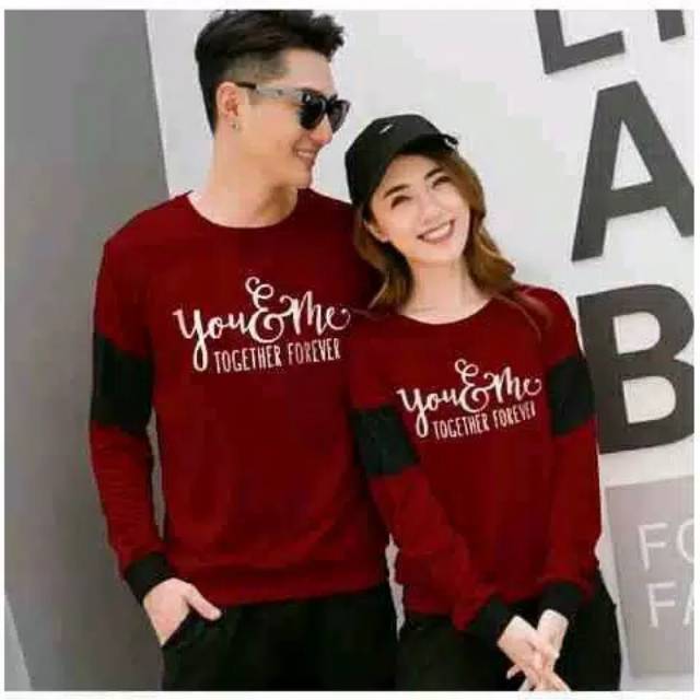 Sweater couple baju pasangan sweater cp forever