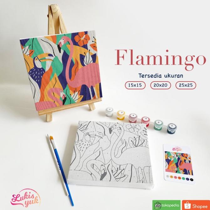 

Paint by Numbers Kit - Flaminggo - Painting Kit - by LukisYuk