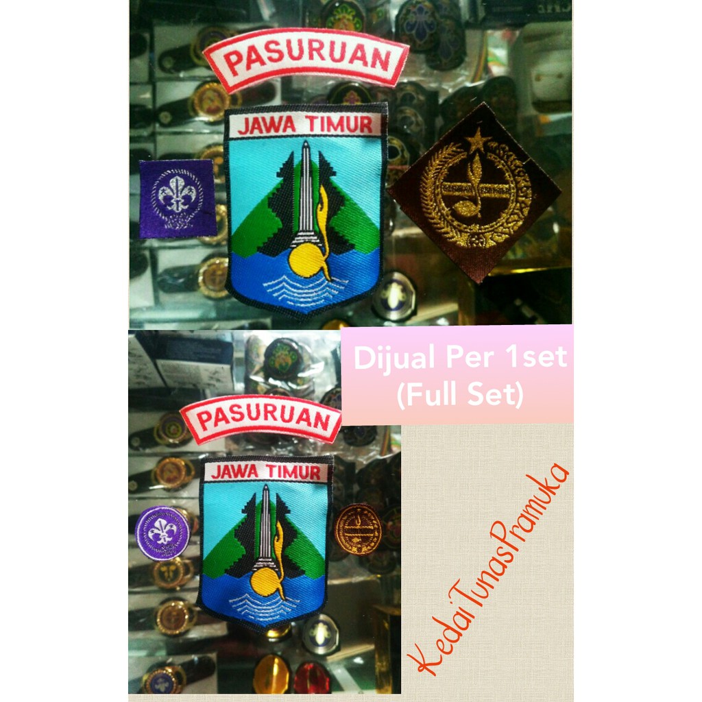 1 Set Badge Bet Pramuka Lokasi Pasuruan Woven Full Set