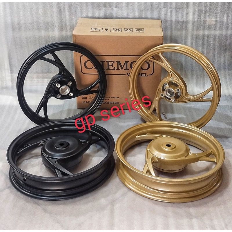 Velg Chemco Xeon/Mio m3/Mio Z/Fino 125/Soul Gt 125/Xride 125/Gear Palang 3Y Fides 1set Uk 215/250 Ri