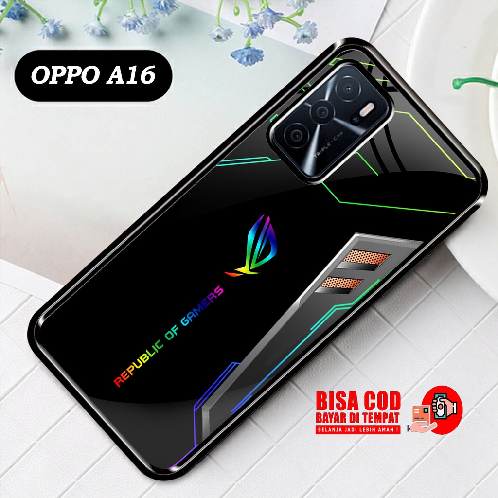SRC - Case OPPO A16 Motif ROG game Sport Casing Hardcase Glossy 2D Terbaru Silikon Softcase Aero cas