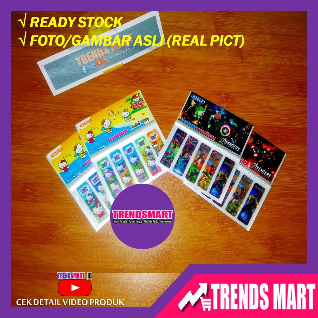 

STICKY STICK NOTES NOTE MARKER PEMBATAS BUKU KARAKTER BAHAN PLASTIK SUPPLIER TOKO MAINAN ANAK MURAH