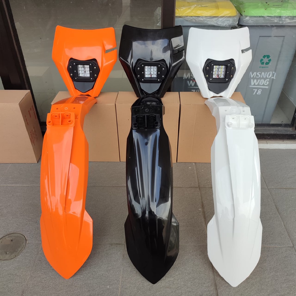 SPAKBOR DAN LAMPU KTM 250/SLEBOR DAN BATOK LAMPU KTM 250/KEDOK LAMPU DEPAN KTM LED
