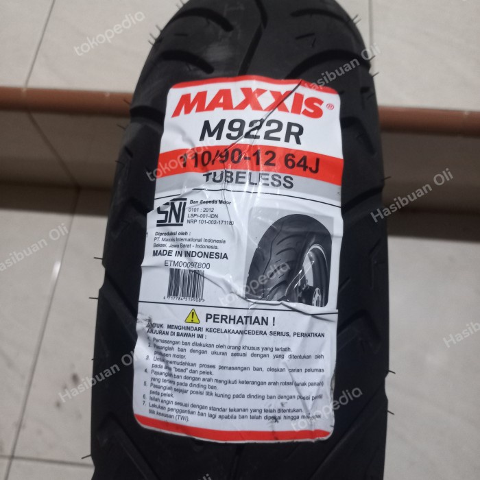 BAN MAXXIS 110/90-12 M922F SCOOPY BELAKANG TUBELESS