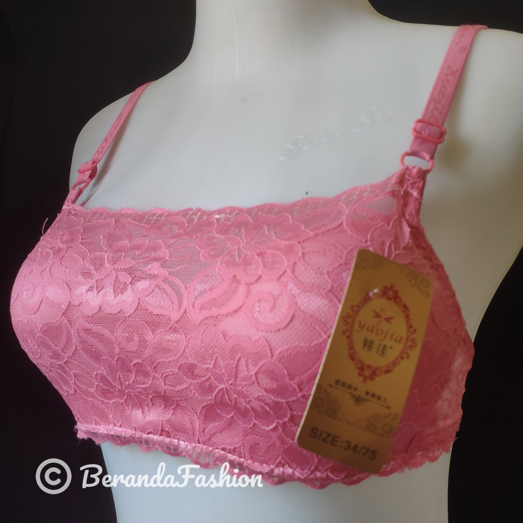 Bra renda bra brukrat bra bralette yaojia cup A kait 2 berkawat size 34-38 murah berkualitas