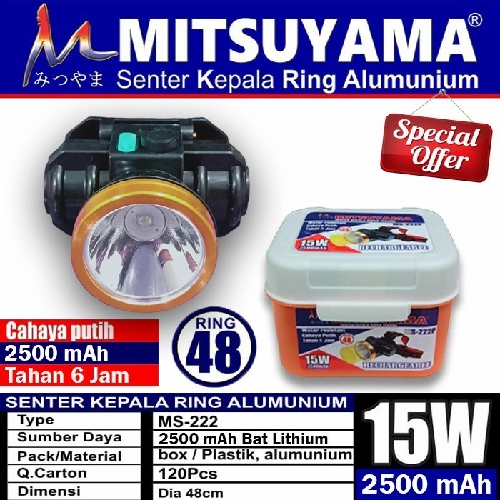 COD SENTER KEPALA LED MITSUYAMA MS-222 15 WATT CAHAYA PUTIH SUPER TERANG