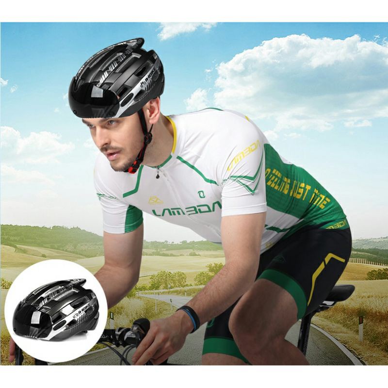 INBIKE Helm Sepeda MTB Ultralight Windproof Lens Size L - MX-3 - Silver ￼