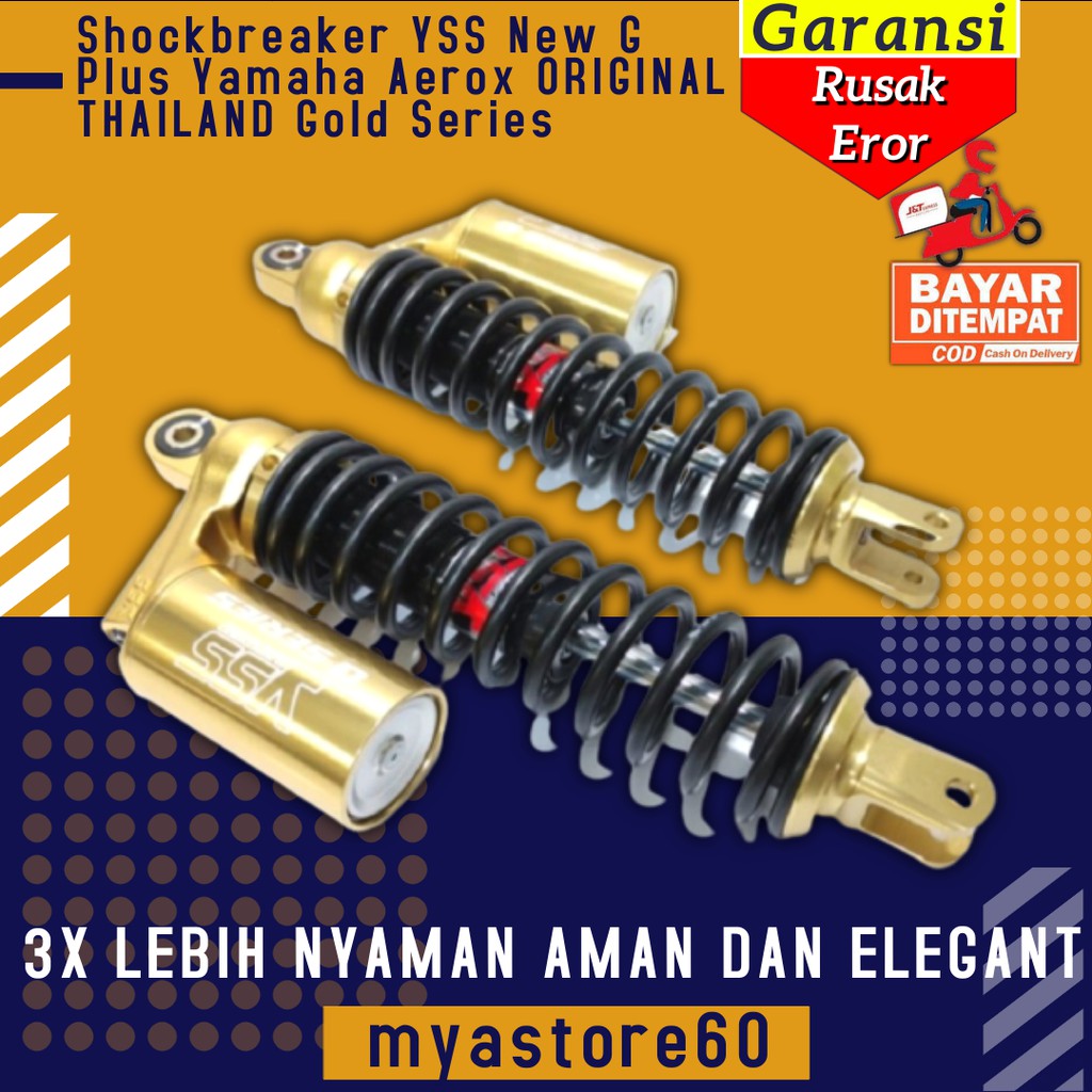 Shockbreaker Shock Shockbreker YSS New G Plus Yamaha Aerox ORIGINAL THAILAND Gold Series Sparepart