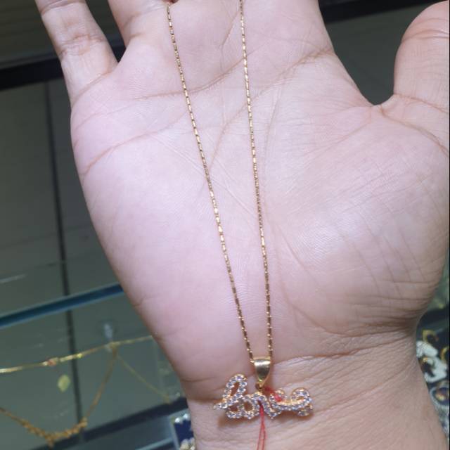 Kalung emas berliontin love emas matamata
