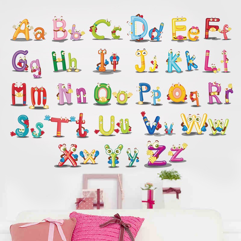 Reliza Wall Sticker Alpabeth 46x60cm Huruf Abjad Study Anak Belajar Stiker Dinding LDR6220