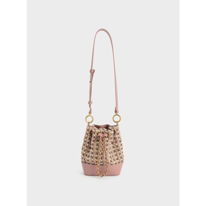 Tas Wanita CNNK CK3300 Chunky Chain Tweed Bucket