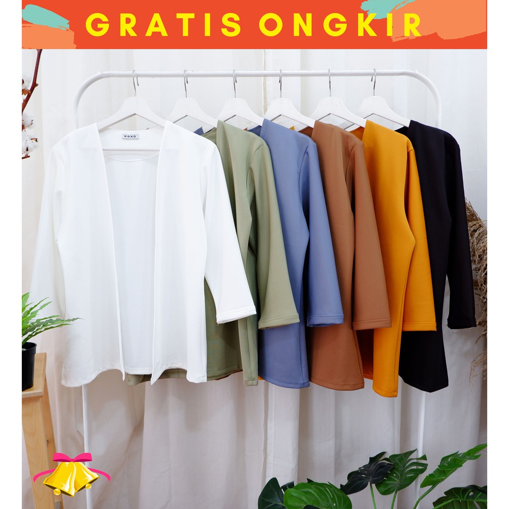 COTTONBELLS JAKET CASUAL SCUBA WANITA VIANNA PLAID OUTER ( HV - J 926 )-3