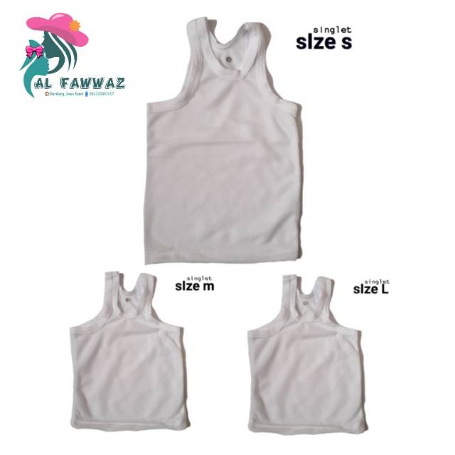 Singlet bayi/singlet anak ukuran S/M/L/XL