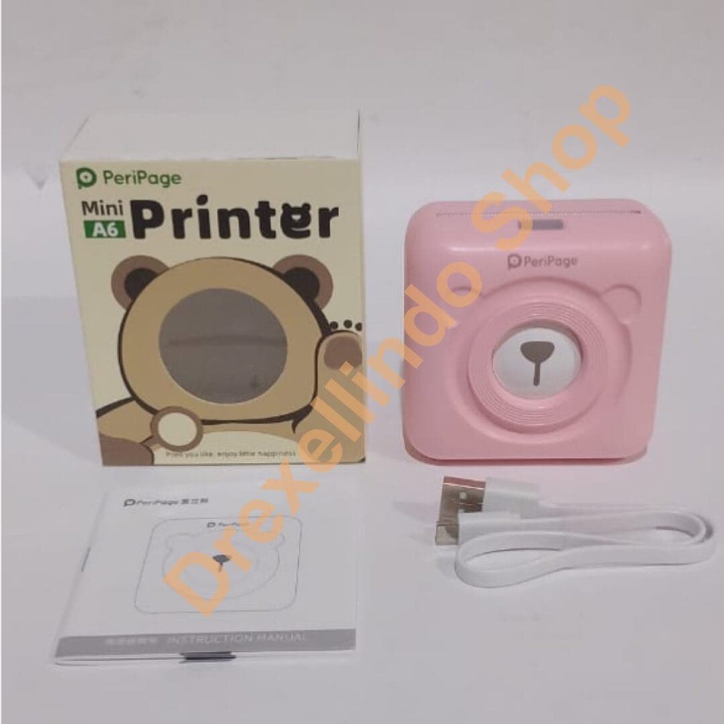 PERIPAGE PRINTER THERMAL PHOTO A6 203 DPI BLUETOOTH PORTABLE 58MM