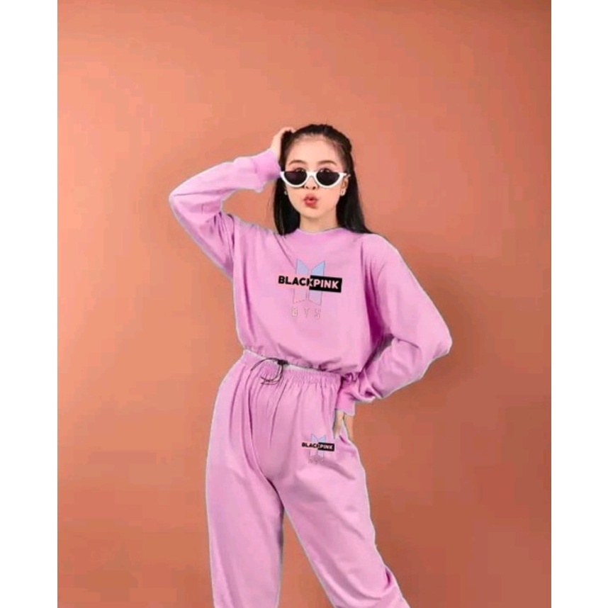 SETELAN BBTS WANITA BLACKPINK-BTS Bahan babyterry tebal good quality