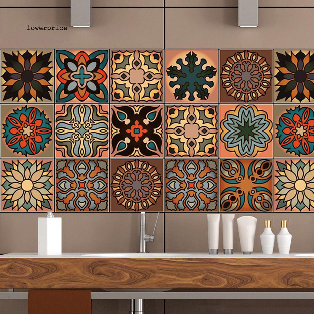 Lp Wall Moroccan Style Geometric Symmetry Tile Sticker Diy Kitchen Home Decal Decor Shopee Indonesia