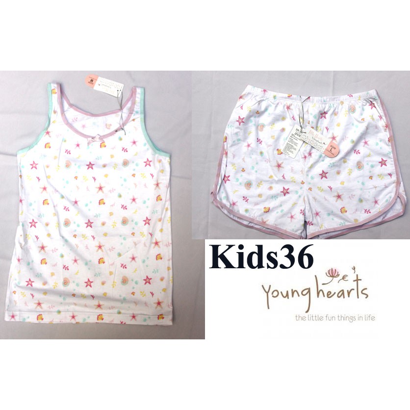 Little Hearts by Young Hearts kaos dalam + celana bahan kaos katun lembut adem cocok untuk remaja