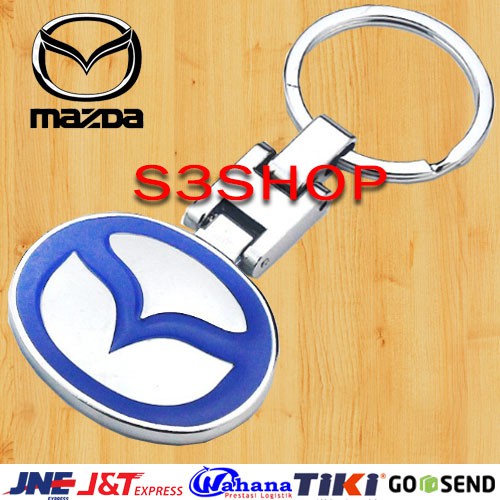 Gantungan Kunci Mobil Mazda  3D Logo Bahan Metal Stainless Steel