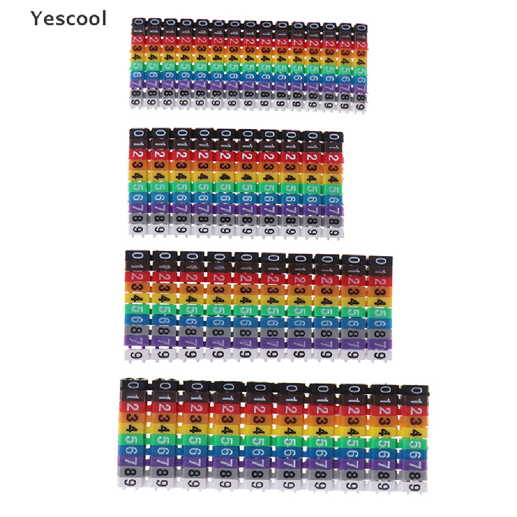 Yescool Label Penanda Angka Tipe C Warna-Warni Untuk Kabel 1.5 / 2.5 / 4 / 6mm2