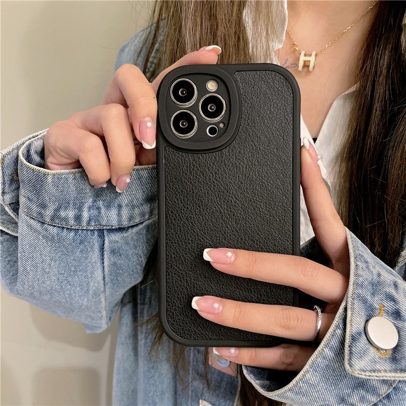 Untuk Realme5 5s 5s 6 7 7i 8c11 C15 C17 C20 C21 C21Y C25Y C35 4G 5G 2020 2021 Casing Simple Hitam Putih Kulit Domba Kulit Lembut Silicone Phone Case Cover Untuk Realme XT X2 GT Neo3