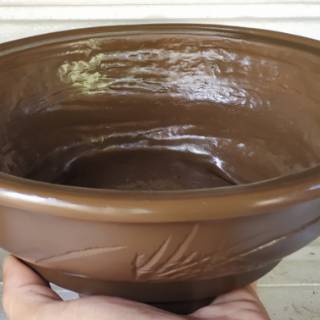  Pot  bonsai  bahan fiber glass model bulat mirip keramik  