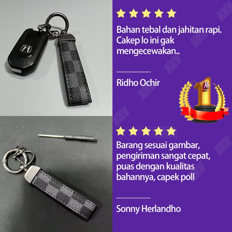 Kisi Gantungan Kunci CHAVEIRO Cars Key Chain Rope Mobil Motor Kulit + Logam