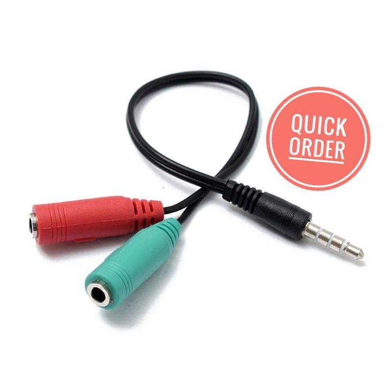 Kabel Splitter Jack 3.5mm Cable Male ke Female Headphone Microphone Laptop PC Gadget Audio Output