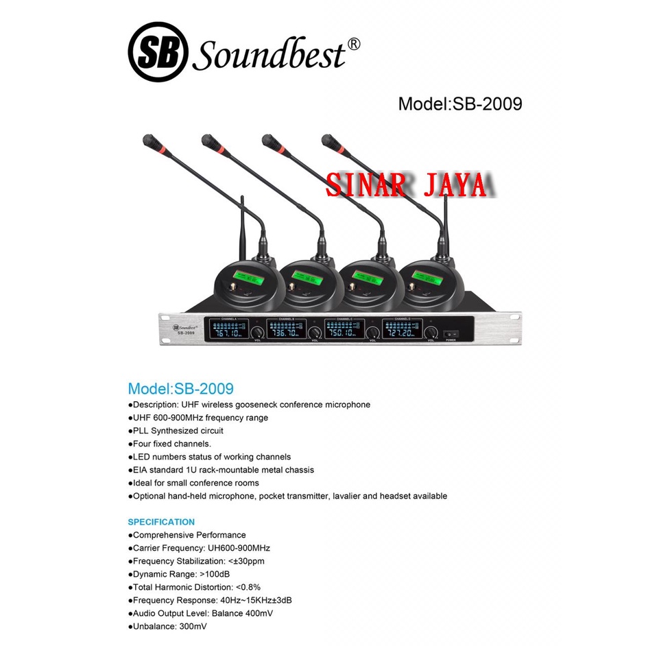 Mic Wireless Conference - Podium Soundbest SB 2009 Meja
