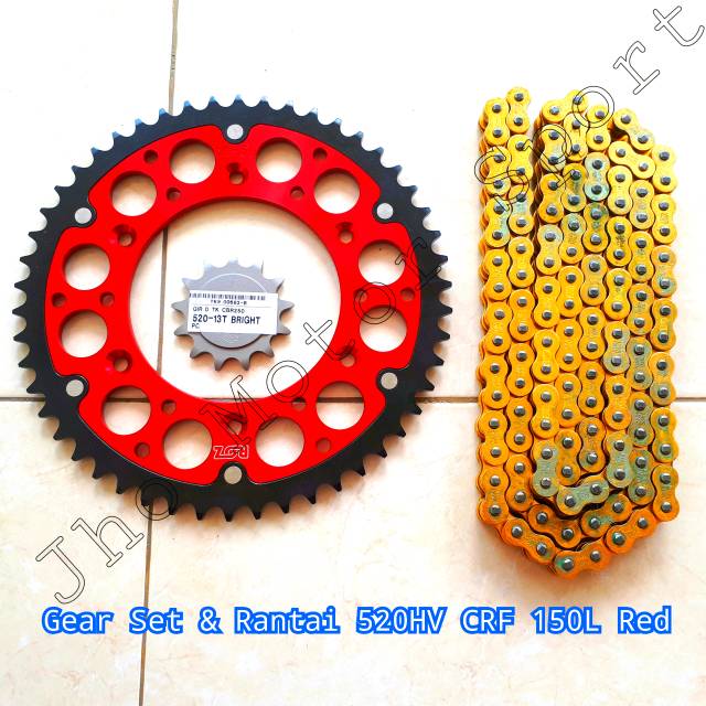 Gear Set dan Rantai 520H CRF 150L Red