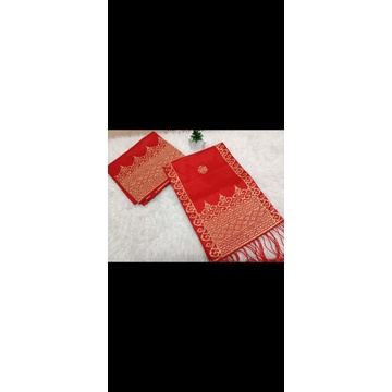 songket silungkang warna merah darah