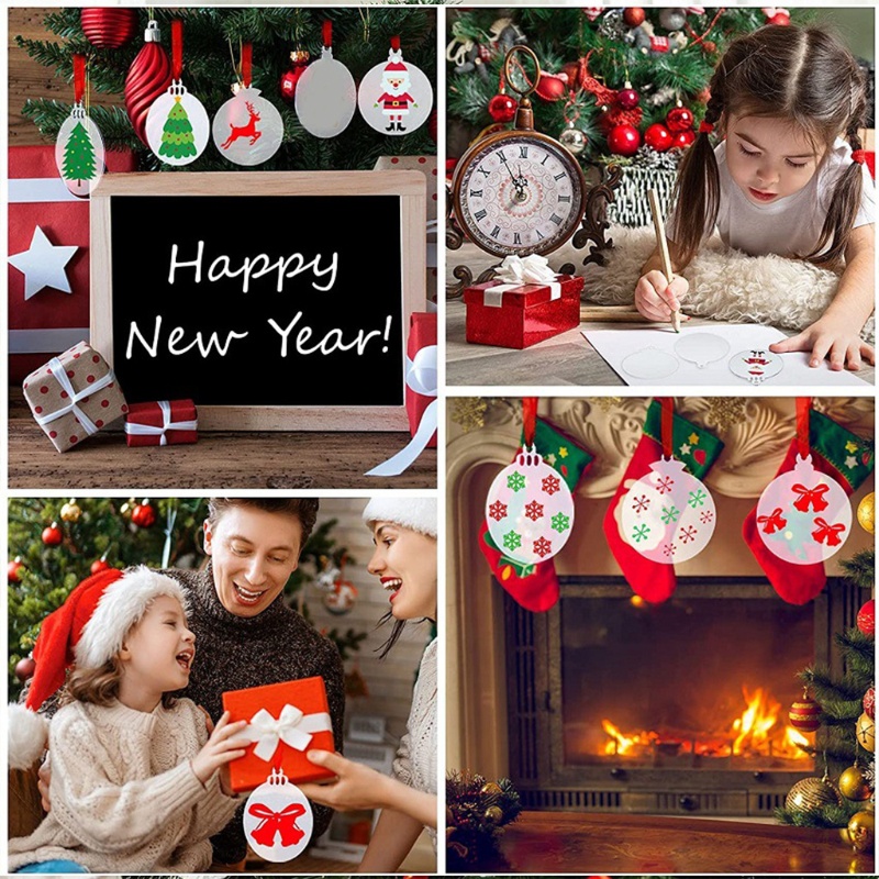 30 Pcs Ornamen Disk Kosong Bahan Akrilik Ukuran 7.5cm / 2.95in Untuk Kerajinan Pohon Natal