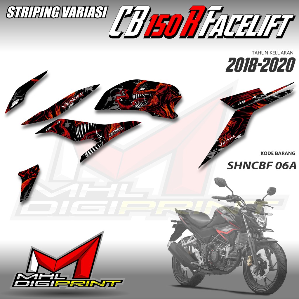 STRIPING VARIASI NEW CB 150R FACELIFT - STIKER NEW CB 150R - SHNCBF 06