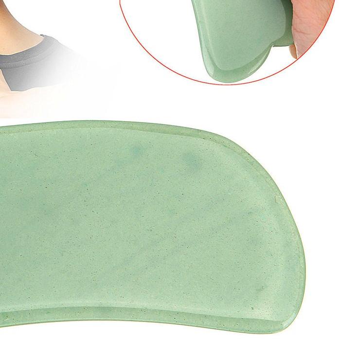 ✩ Wajah Batu Jade Giok - Gua Sha Asli Alami - Massager Tool Natural Facial Jade ➲
