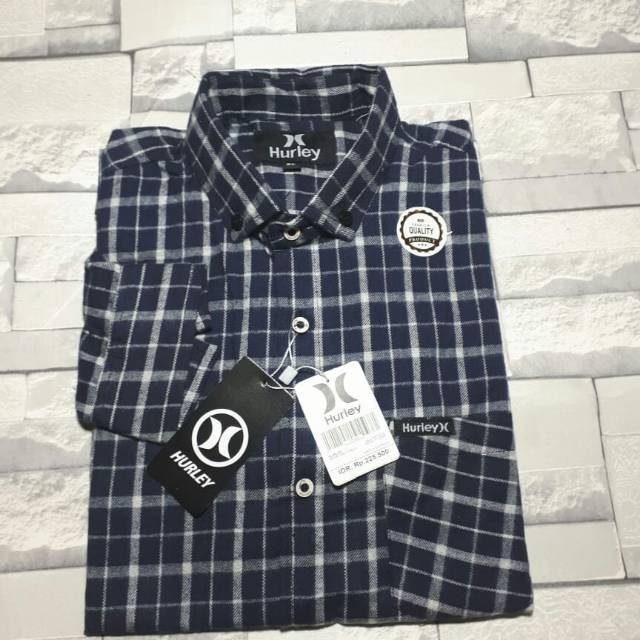 Kemeja Flanel Hurley NavyWhite