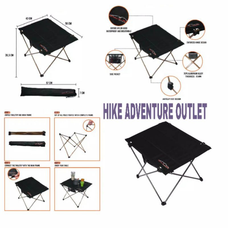 Meja lipat Camping outdoor folding table Ultra Light dhaulagiri