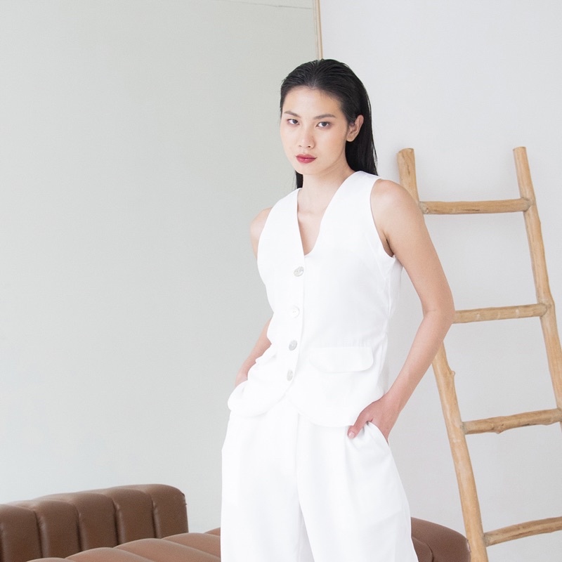eleanore vest set (dijual terpisah)-white VEST
