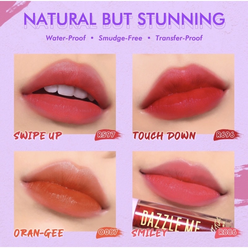 [READY SIAP KIRIM] Liptint DAZZLE ME Smiley | Touch Down | Swipe Up | Orangee