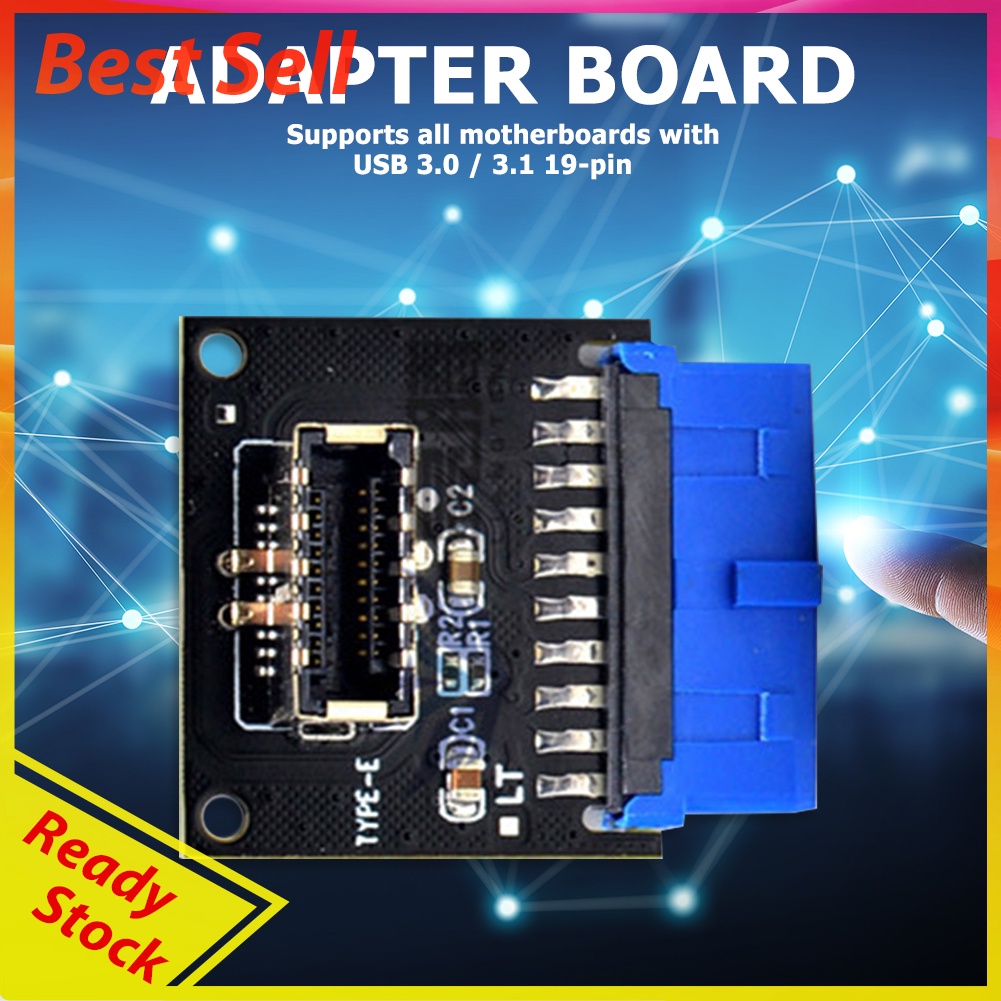 USB 3.1 Type C Front Panel Socket Board USB3.0 19Pin to TYPE-E 20Pin Module