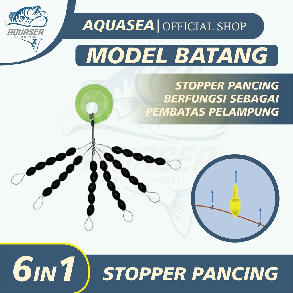 Foto AQUASEA  Stopper Batang Float Orca Pancing Warna Hitam Alat Pancing Ukuran SS S M L XL Penangkap Ikan BL01